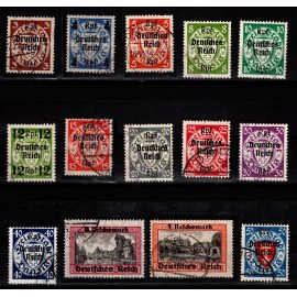 Danzig frimærker overtrykt "Deutsches Reich" - Komplet sæt - Stemplet.